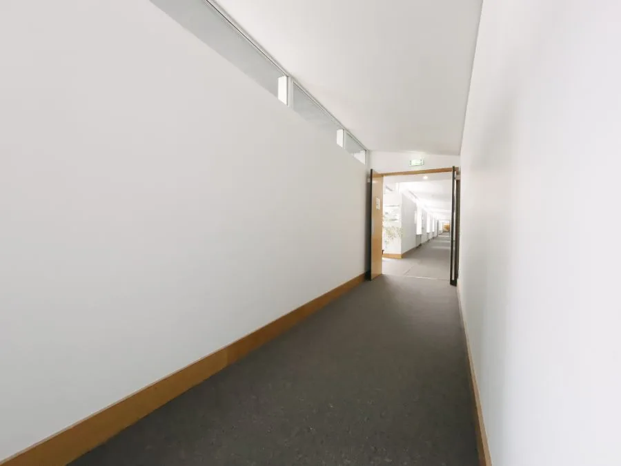 hallways-and-high-traffic-corridors A clean, well-maintained office hallway, a result of reliable government cleaning services.