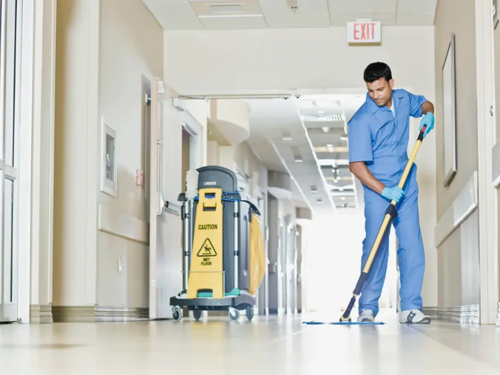Cleaning Medical Office Hallway